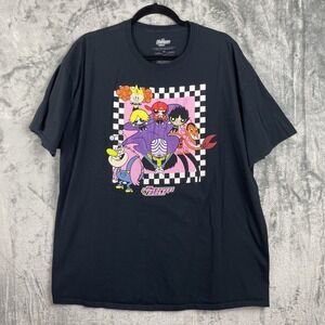 Powerpuff Girls T Shirt Womens XXL Black Tee Cartoon Network 90s Y2K Cotton